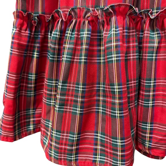 Tartan Plaid Tiered Ruffle Puff Sleeve Dress - Picture 4 of 11